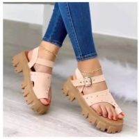 Women Rivet Sandals  Summer Woman Buckle Strap Non Slip Chunky Heel Ladies Platform Shoes Female Casual Shoes Big Size