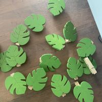 Wooden Turtle Leaf Clip Green Leaves Hawaii Party DIY Palm Leaf Clip Happy Tropical Hawaii Aloha Birthday Party Decor Clips Pins Tacks