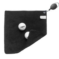 “：】、‘ 2Pcs -Unisex Microfiber Golf Towel 9.84*9.84 Inch Black Cotton Golf Club Towel With Hook Strong Water Absorption New