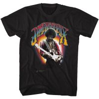 Hot sale Jimi HENDRIX On Fire Band T-Shirt With Guitar Official Merchandise T-Shirt  Adult clothes