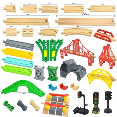 All Kinds Wooden Track Accessories Beech Wood Railway Train Track Toys Fit All Brands Biro Wooden Tracks Toys for children