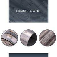 Exhaust Flex Pipe Stainless Steel Double Braid 2 X 6 Inch with Ends 10 Inch Long