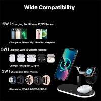 4 In 1 Magnetic Wireless Charger Stand สำหรับ 14 13 12 Pro Max 7สำหรับ Pro Induction Fast Charging Station