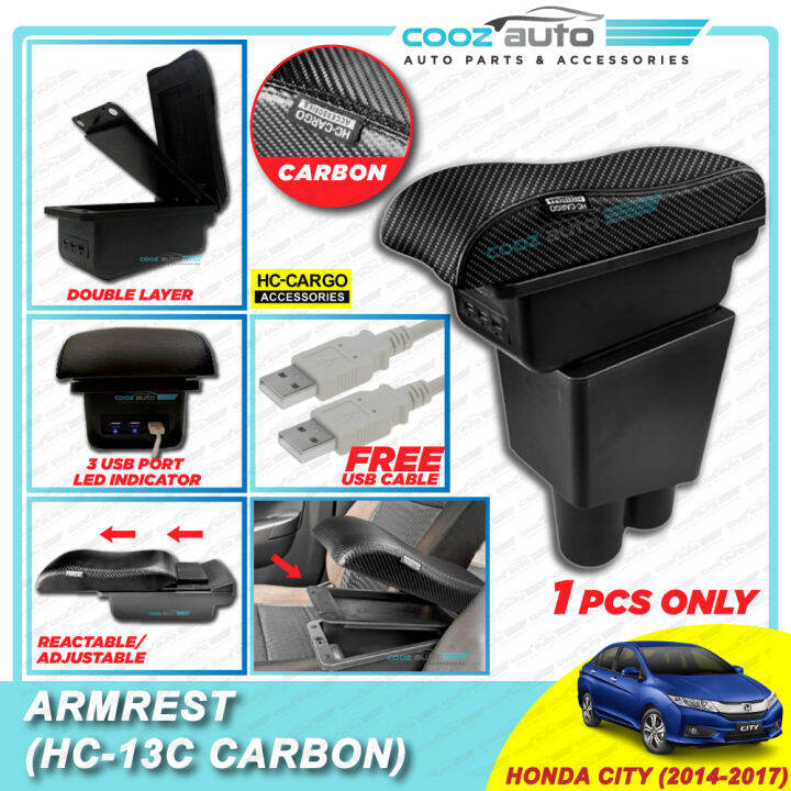Honda City 2014 2017 HC Cargo CARBON Premium USB LED Indicator Double