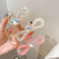 Korean-Style Large Grip Jelly Color Diamond-Embedded Shark Clip Simple Graceful Acrylic Back Head Hair Claw Hair Volume