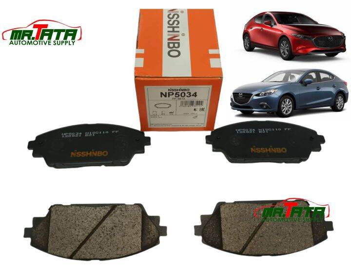 Nisshinbo Brake Pads FRONT for Mazda 3 Skyactive 2014 to 2019 all variants and Mazda CX3 and CX