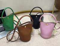 ของแท้100% กระเป๋าหนัง Longchamp ถังวัสดุกระเป๋าสะพายข้างกระเป๋ากระเป๋าสะพายบ่า