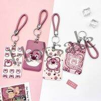 【hot sale】 ◈ B11 YoYo Lanyard Cute Cartoon Strawberry Bear Celebrity Card Holder