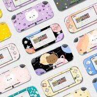 For Nintendo Switch Lite Cute Sticker Bear Milk Peach NS Film Protective Case Decal Anime Vinyl Stickers amp; 2PCS Cat Claw Caps