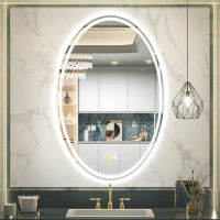 LUVODI 60x 80cm กระจกห้องน้ำ ติดผนัง Oval LED Bathroom Mirror กระจกแต่งหน้า LED ทัชสกรีน กันฝ้า กันน้ำ