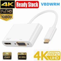 Adaptor Tipe C ke VGA USB C ke HDMI 4K 60Hz adaptor DVI Thunderbolt 3 1080P Tipe C ke HDMI 2.0 VGA kabel DVI DP untuk Macbook Pro