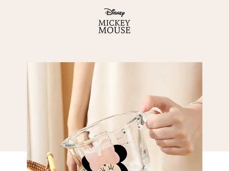 Kawaii Disney Anime Hobby Mickey Mouse Minnie Mouse Measuring Cup with  Scale High Temperature Resistant Household Milk Scale Cup