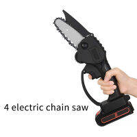 Universal 4นิ้ว6นิ้วแบบพกพาไฟฟ้าในครัวเรือน Chainsaw ขนาดเล็กชาร์จ Strong Power Chainsaw Branch Pruning Machine Smooth Outdoor Gardening Tool เครื่องตัดพืชพร้อมแผ่นกั้นปรับได้มีประสิทธิภาพทนทาน Universal Woodworking Power Tool