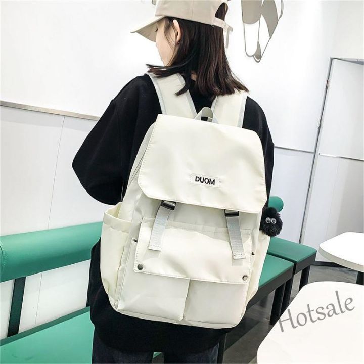 hot-sale-c16-tscfashion-japanese-harajuku-ins-street-backpack-mens-neutral-large-capacity-backpack-female-students-simple-solid-color-schoolbag