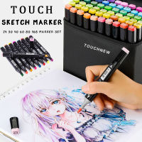 ปากกาปลายปากกาเซตปากกาAICRANE Touchfive 168/80/60/40/30สีหัวคู่น้ำมันแอลกอฮอล์แปรงภาพร่างปากกาสำหรับวาดการ์ตูนการออกแบบสถาปัตยกรรมกราฟิกอุปกรณ์ศิลปะ