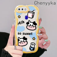 เคส Chenyyka สำหรับ OPPO R17 R15 Pro ลายการ์ตูนวัวนมหวานเนื้อครีมลายเคสมือถือกันกระแทกแบบใสนิ่มเคสโปร่งใสลายกล้องถ่ายรูปซิลิกาเจลฝาครอบป้องกัน