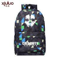 Xiuluo ผี Call of Duty กะโหลกศีรษะผีการกระทำ Wild กระเป๋าสะพายคู่ชายและหญิงกระเป๋าเป้สะพายหลังนักเรียนกระเป๋า