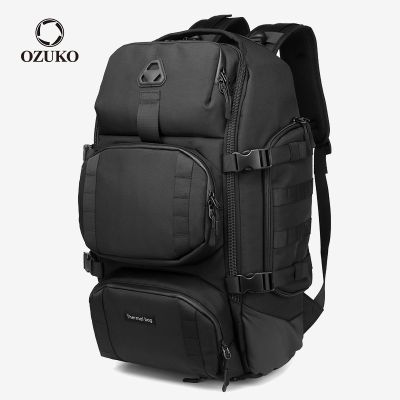 Ozuko กระเป๋าเป้สะพายหลังกระเป๋าเดินทางผ้า Oxford กันน้ําความจุขนาดใหญ่ชาร์จ Usb