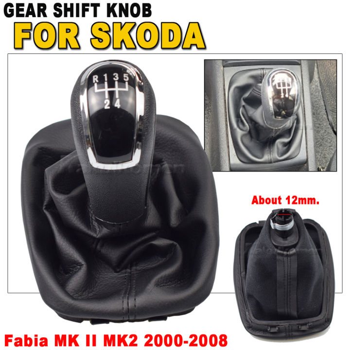 สำหรับ-fabia-mk1-1999-2000-2001-2002-2003-2004-2005-2006-2007-2008รถจัดแต่งทรงผม5ความเร็วเกียร์ติดกะลูกบิดหนังบูต