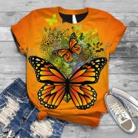 Women T-shirts Fashion 3d Butterfly Print Tshirt Female Tee  Casual Streetwear Short Sleeves Tops Loose Clothing Tee Camisetas