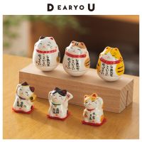 DEARYOU Japan imported pharmacist kiln lucky cat small mini tumbler ceramic cat station car decoration