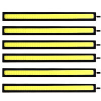 6ชิ้น Super Bright 17ซม. LED COB หมอกหลอดไฟรถ DRL LED Strip Daytime Running Light Bar 12V 6500K Auto ภายในจัดแต่งทรงผมโคมไฟ