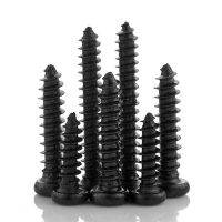 1000pcs/lot M4 6/8/10/12/14/16/18/20/22/25/30mm screw black carbon steel phillips round pan head tapping screws Nails Screws  Fasteners