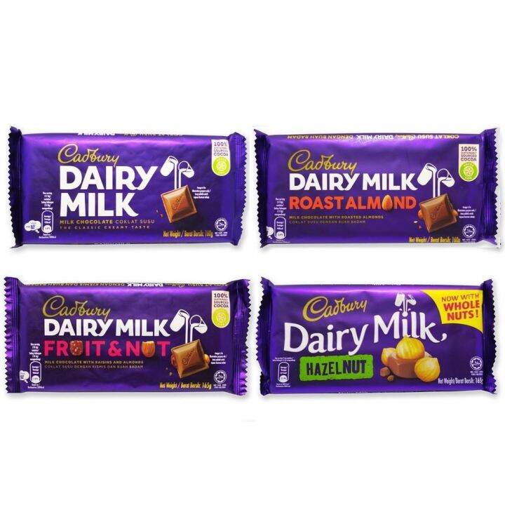 ☃ Cadbury Dairy Milk Fruit Nut ROASTED ALMONDS PLAIN AND HAZEL NUTS ...