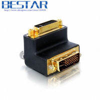 90 Degree Right Angled DVI 24+5 D dvi-d Digital Dual Link Male To Female Extension Adapter for HDTV LCD Monitor Adapters