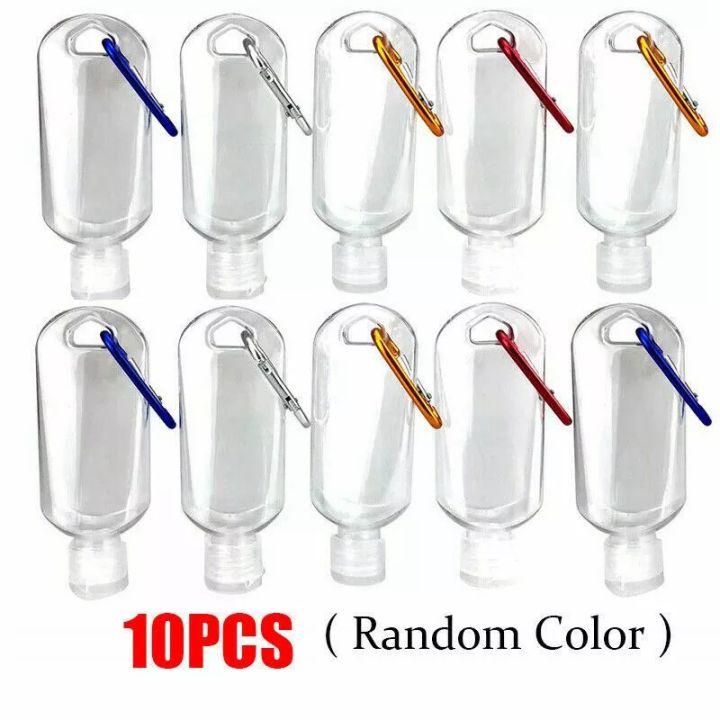 10pc-50ml-portable-hand-sanitizers-bottles-press-bottles-liquid-gel-soap-dispensers-hanging-inverted-bottle-for-travel