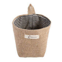 Goodbro Mini Jute ที่แขวนเก็บของกระเป๋าตะกร้าซักผ้าคอนเทนเนอร์บ้านอุปกรณ์ทำความสะอาด