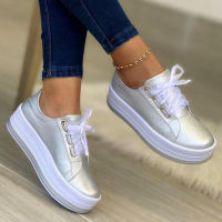 Autumn Shoes Women Sneakers Walking Platform Breathable Lace-Up Retro Ladies Vulcanized Shoes Round Toe Comfort Female Footwear