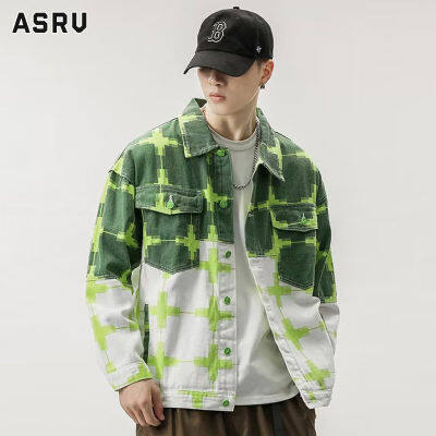 ASRV แจ็คเก็ตแบบ Lightweight ผู้ชาย เสื้อกันหนาว เสื้อแจ็คเก็ต เสื้อคลุมชาย แจ็คเก็ตแฟชั่นของผู้ชายผู้ชายเสื้อโค้ทคาร์โก้พิมพ์ลายเสื้อโค้ตย้อนยุคแนวสตรีทแจ็คเก็ตกันลม