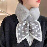 [Hot K] Faux ผ้าพันคอขนเฟอร์ผ้าพันคอสตรีขนสัตว์เย็บขนกระต่ายเทียม Cross Plush Snood ปลอกคอขนสัตว์สาวน่ารักผ้าพันคอสำหรับสุภาพสตรีรักษาความอบอุ่น