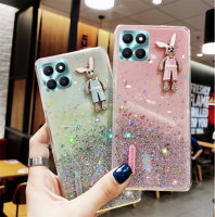 X6a เคสสำหรับ Honor โทรศัพท์มือถือ4G HONOR X5 Plus X6A 4G 5G 2023แฟชั่นใหม่ล่าสุดเคสเคสโทรศัพท์หูกระต่ายแวววาวปกหลังโปร่งใสทำจากซิลิโคน