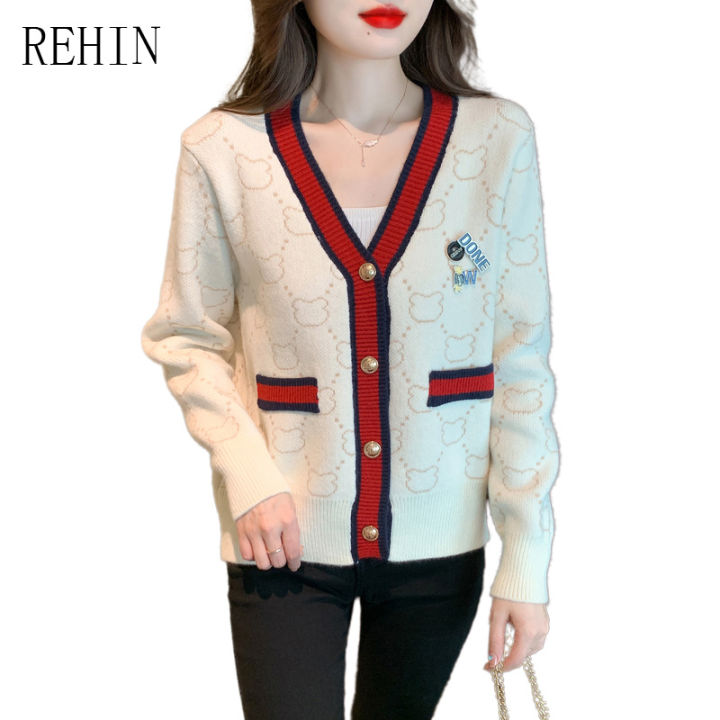 rehin-เสื้อถักผู้หญิงหรูหรา-เสื้อเสื้อถักแขนยาวแฟชั่นคุณภาพสูงเสื้อจัมเปอร์ฤดูหนาว