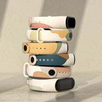 Xiaomi Mi Band 3 4 5 6 7 Strap Cartoon Pattern Painted Colorful TPU Silicone Bracelet Wristband 【BYUE】