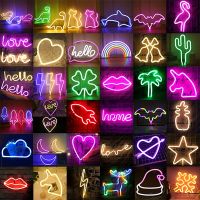 ☂✳▣ Wholesale LED Neon Night Light Sign Wall Art Sign Night Lamp Xmas Birthday Gift Wedding Party Wall Hanging Neon Lamp Home Decor