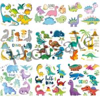 【hot sale】 ✠ B15 Boy Girl Clothes Sticker Stripe Diy Heat Transfer Little Dino Set Patches Fashion Diy Sticker Heat Press Appliqued Iron On Patch