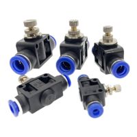 Pneumatic Airflow Regulator 4mm 6mm 8mm 10mm 12mm OD Hose Tube Gas Flow Adjust Valve Connector Fitting Air Speed Control Crane