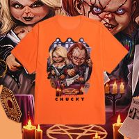 Hot ฮาโลวีน เสื้อยืด Chucky พิมพ์ลาย ไม่จำกัดเพศ ราคาถูก ฝ้าย 100% ขนาด S-5XL