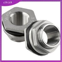 CHIZH 2pcs 3/4 "NPT ตัวเมีย การติดตั้งถังเก็บน้ำแบบกั้น เงินสีเงิน 304สแตนเลสสตีล ผ่าน-กลุ่มเชื่อมต่อ ต้านทานการเกิดสนิม อะแดปเตอร์กั้นแบบบีบรัด ถังเก็บน้ำ