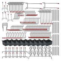 228 Pcs Pegboard Hooks Assortment with Metal Hooks Sets Pegboard Bins Peg Locks for Organizing Storage System Tools