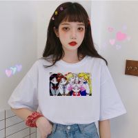 COD เสื้อยืดทุกวันdailyJapanese Anime Sailor Moon Cosplay Tshirt Womens Kawaii T-shirts Lovely Cartoon Female Printed Cal T