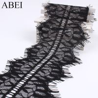 [HOT!] 3yards/lot 11cm embroidered mesh Black Eyelash Lace Fabric Trims Handmade Garment Accessories DIY Lace Trims