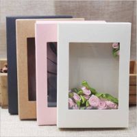 10pcs DIY Kraft Paper Window Box Jewelry/Flower/Cake Packaging Gift Box Craft Display Cardboard Box