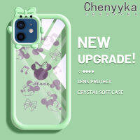 เคส Chenyyka สำหรับ iPhone 12 iPhone 12 Pro Max เคสการ์ตูนน่ารักลายมินนี่กันกระแทกหลากสีเคสโทรศัพท์โปร่งใสซิลิโคนนิ่มเคสป้องกันเลนส์กล้องถ่ายรูปลายมอนสเตอร์ตัวน้อยสุดสร้างสรรค์