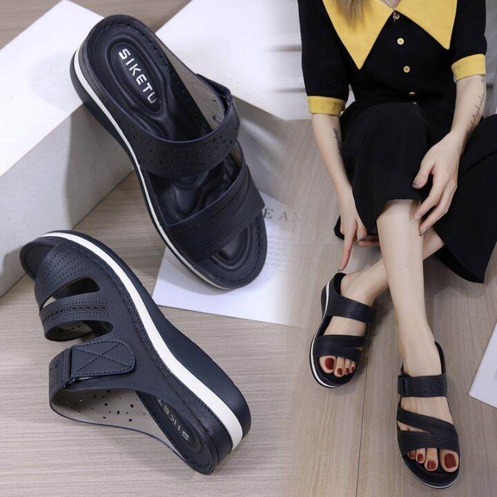 2023-new-occident-sandals-female-buckles-suture-cross-border-thick-high-heeled-big-yards-comfortable-slippers