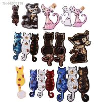 ◆ Fashion decoration patch Cat sequins icon Embroidered Applique Patches For kawaii clothes DIY Iron on Badges on a backpack