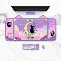 【lz】❉○❇  Extra Grande Kawaii Gaming Mouse Pad Bonito Gato Roxo Coelho À Prova de Água Antiderrapante Laptop Mat Acessórios de Mesa XXL